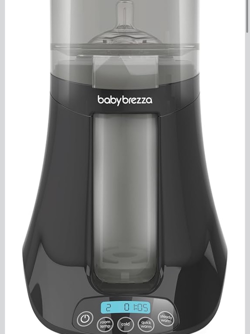 Baby Brezza Black Baby Bottle Warmer - Fast, Even Heating